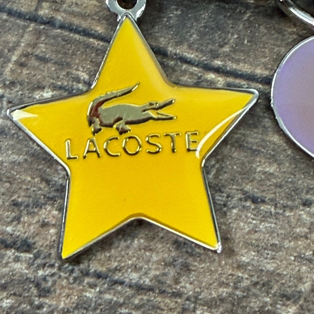 Lacoste Nordstrom TBD Enamel Charm Keychain Multicolor 5pc - Picture 9 of 10